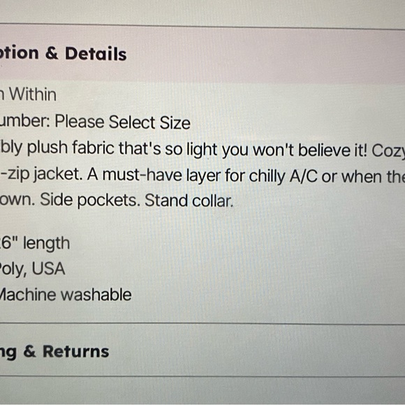 Woman within fluffy fleece jackets 18-20 large - Picture 5 of 5